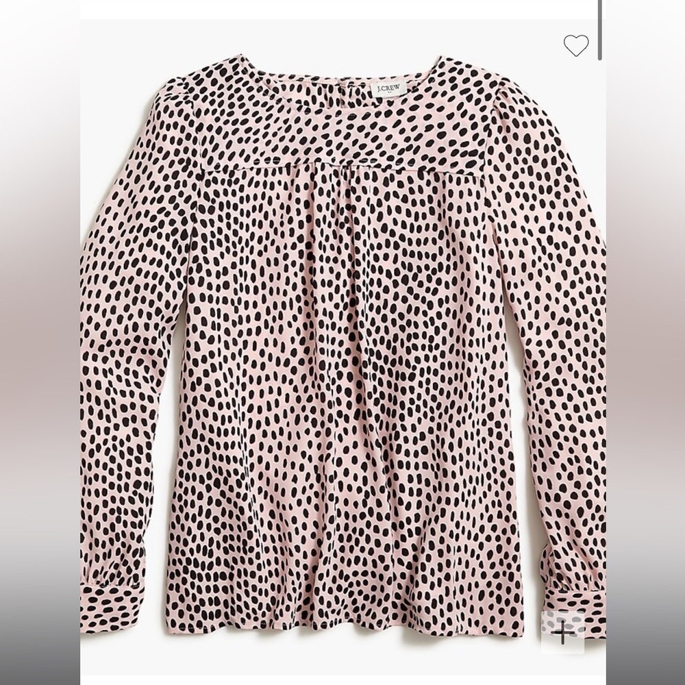 J.crew factory Long-sleeve leopard top with piping XS